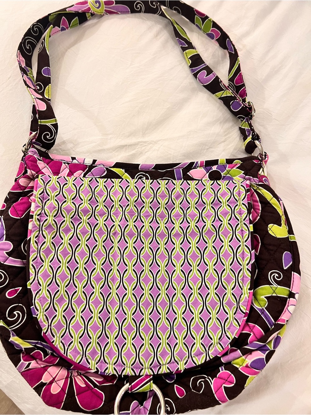 Vera Bradley “saddle up” Quilted Shoulder Bag - Retired Purple Punch - Picture 4 of 5